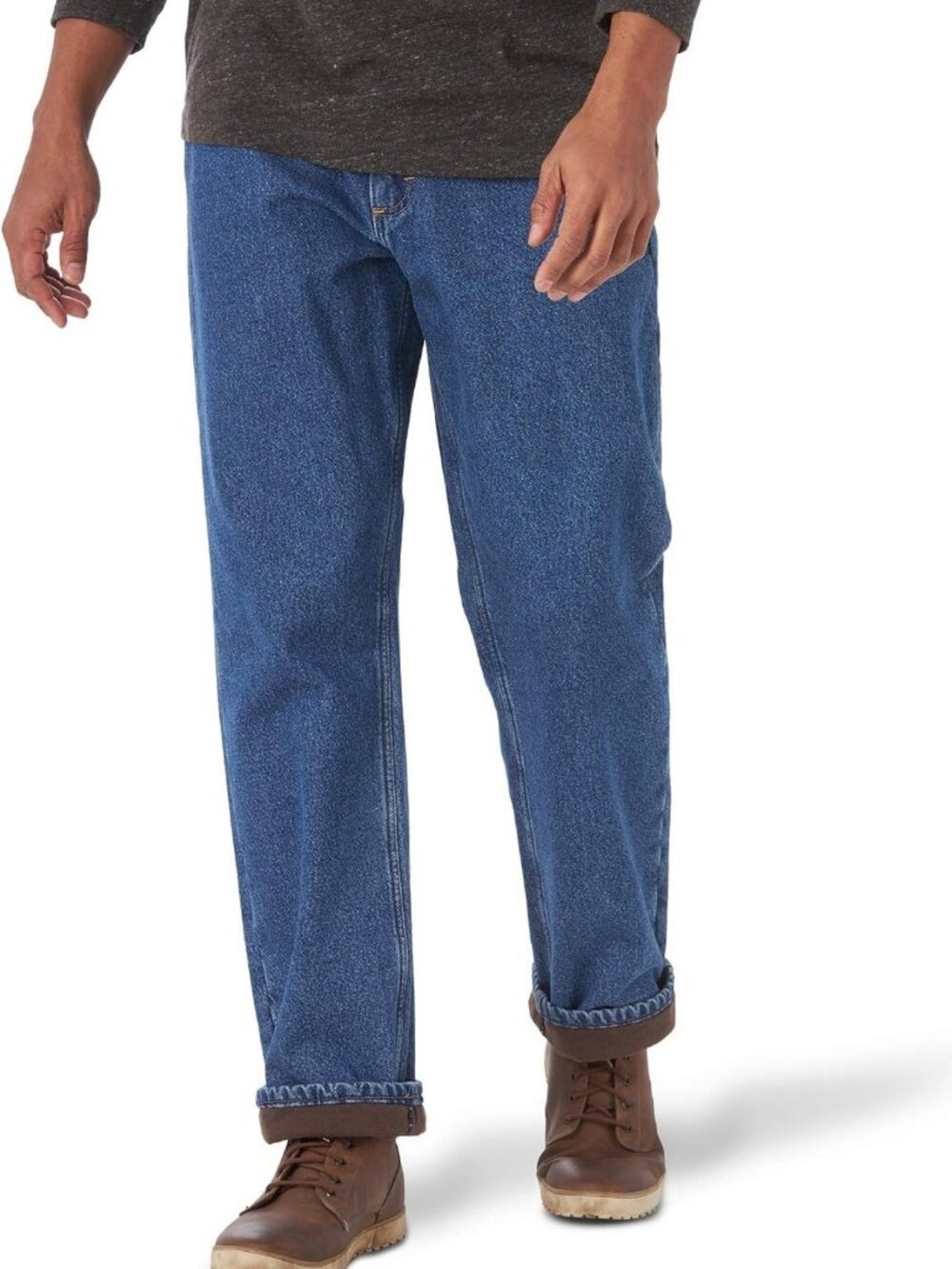 Men's Fleece Lined Five Pocket Jeans - Warm, Comfortable, Casual Style